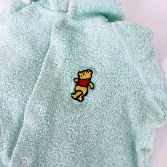 Vintage Sears Winnie The Pooh Terry Snap Footed Bodysuit Mint Green M 21-26lbs - Picture 7 of 8
